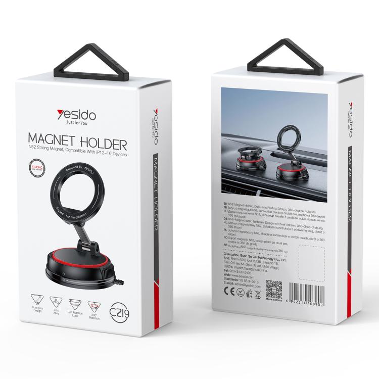 YESIDO MAGNETIC CAR PHONE HOLDER WITH SUCTION MOUNT (C219) - Image 9