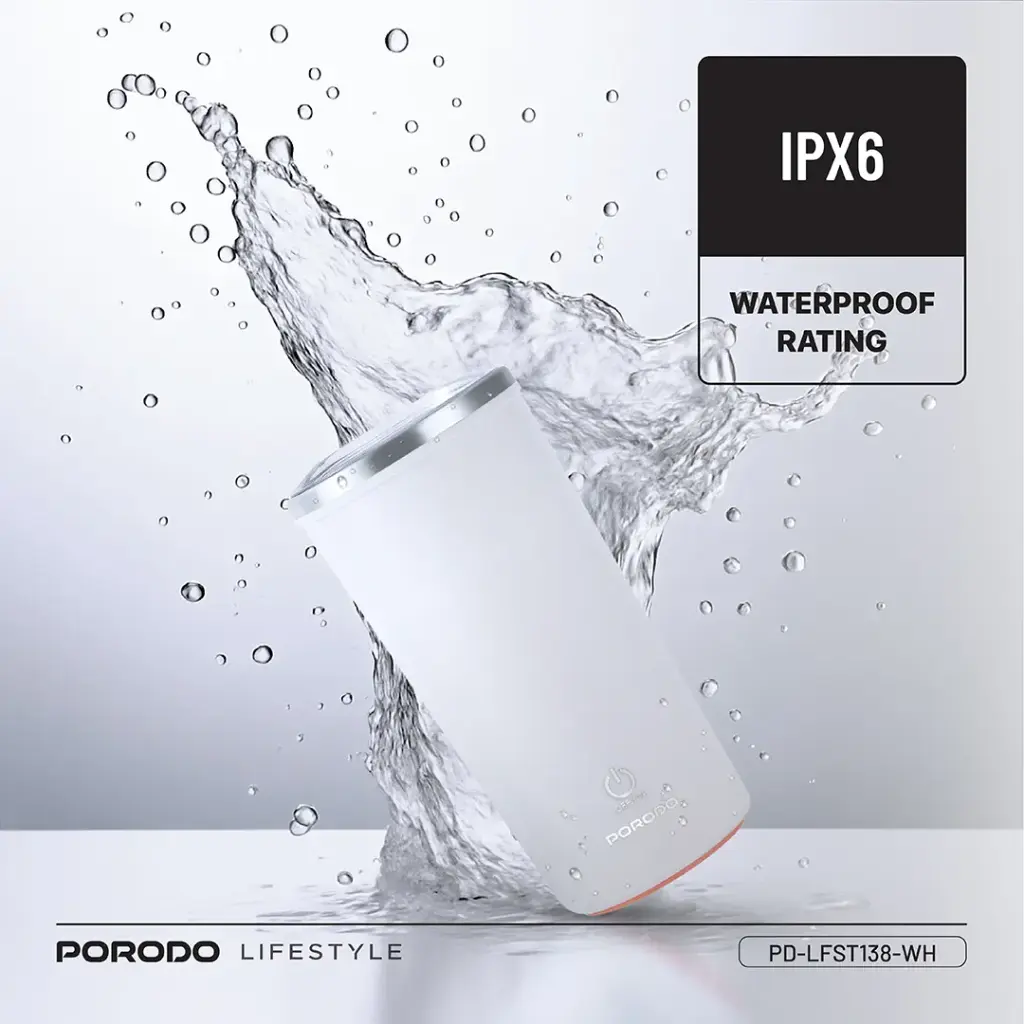 Porodo Lifestyle Auto-Stirring Insulated Mug - White - Image 4