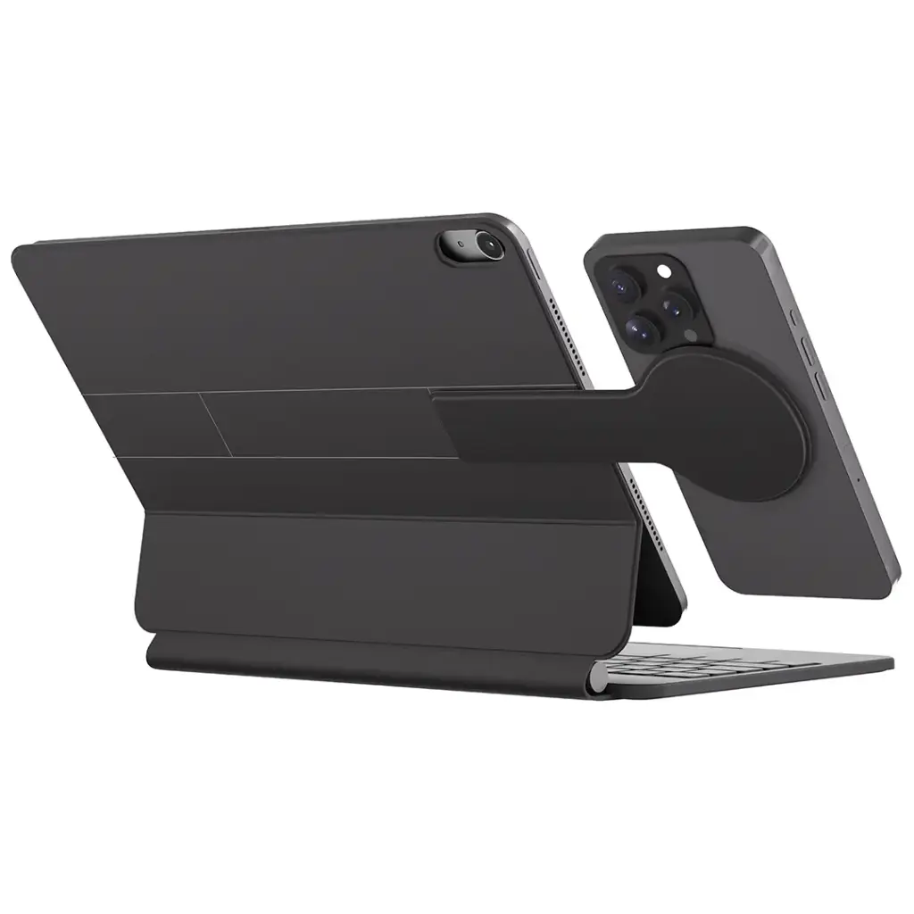 Powerology DynaBoard Wireless Keyboard Case With MagSafe Phone Holder for iPad 13 (M4) - Black - Image 3
