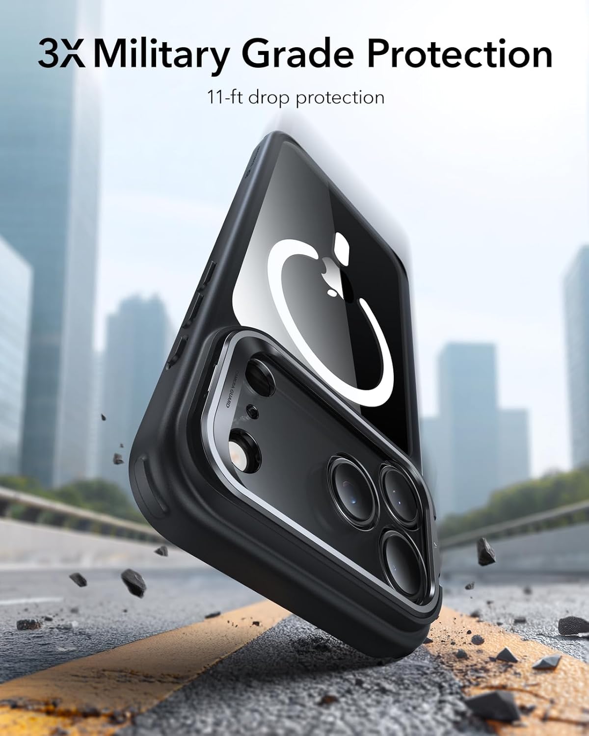 ESR iPhone 17 Pro Max HaloLock Classic Hybrid Case with Stash Stand (Camera Control Button) Case - Clear - Image 4