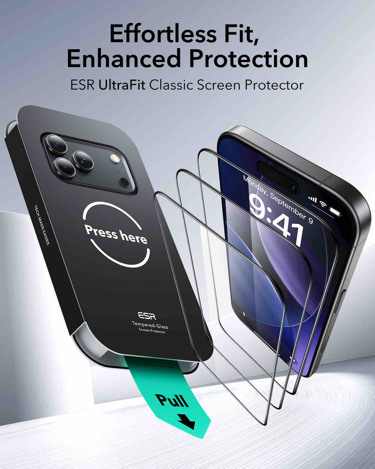 ESR iPhone 17 Pro Tempered Glass Screen Protector - Clear - Image 2