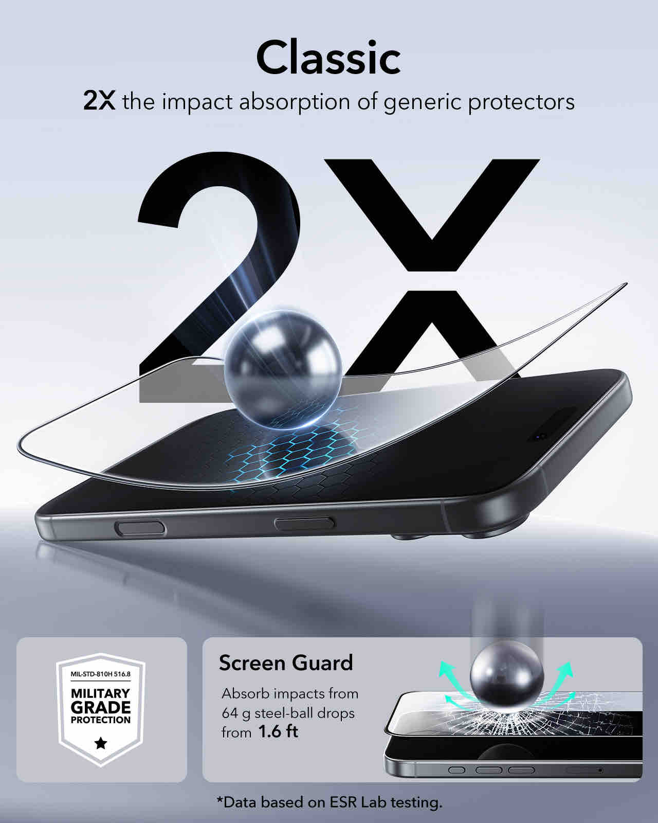 ESR iPhone 17 Pro Tempered Glass Screen Protector - Clear - Image 5