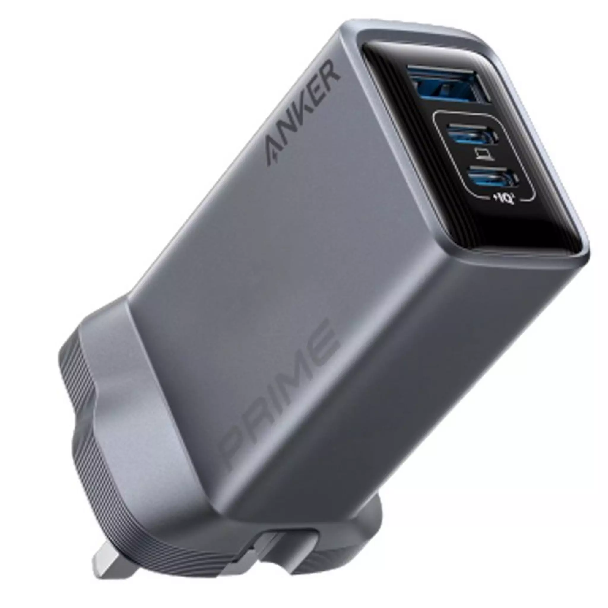 Anker Prime Charger, 100W, 3-Port GaN USB Charger - Silver