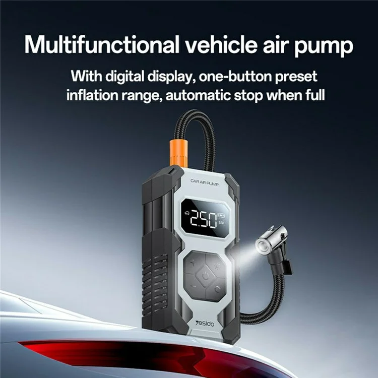 Yesido Tire Inflator Air Pump 7800Mah VC12 - Image 5