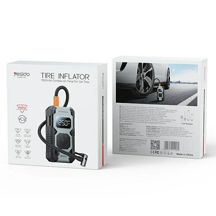Yesido Tire Inflator Air Pump 7800Mah VC12 - Image 6