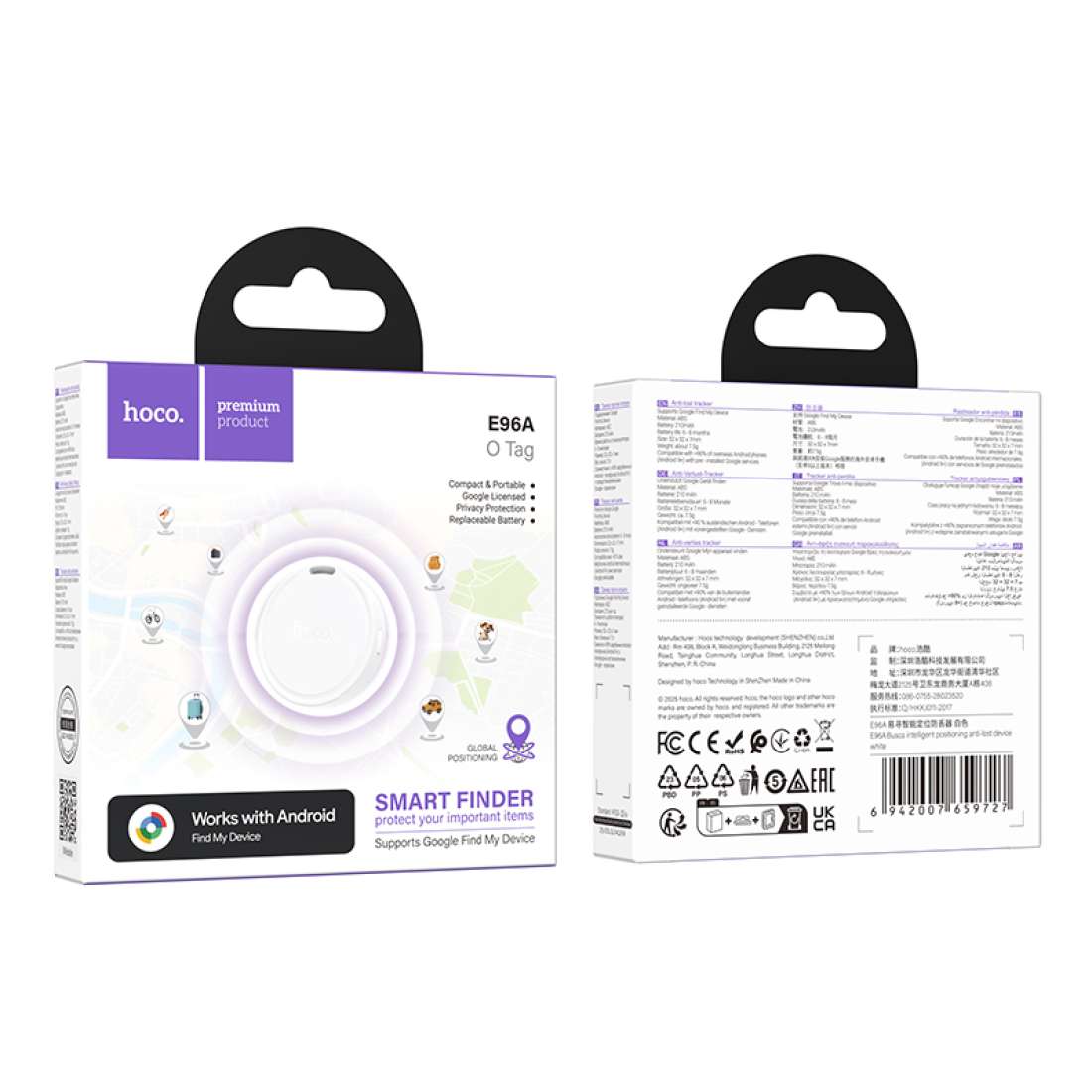 Hoco Bluetooth Locator AirTag E96A - White - Image 4