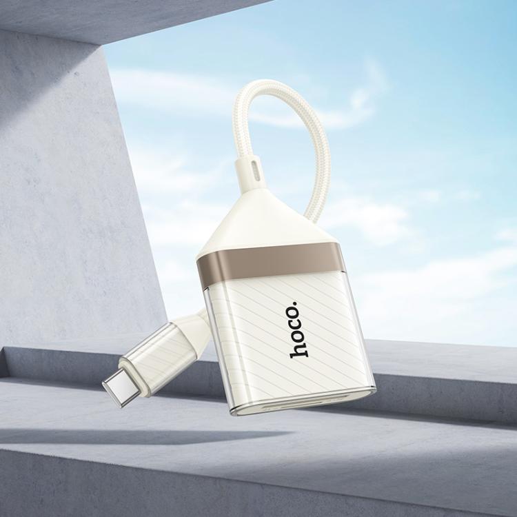 Hoco UA40A Crystal 2 in 1 Type-C to SD and TF Card Reader - Image 5