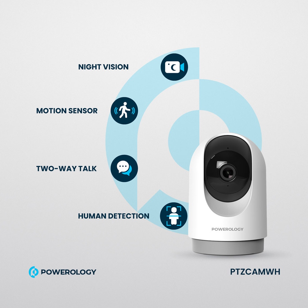Powerology Indoor PTZ Smart Camera - White - Image 9
