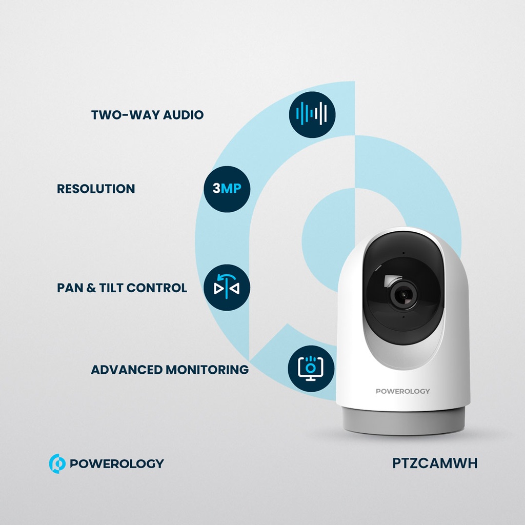 Powerology Indoor PTZ Smart Camera - White - Image 10