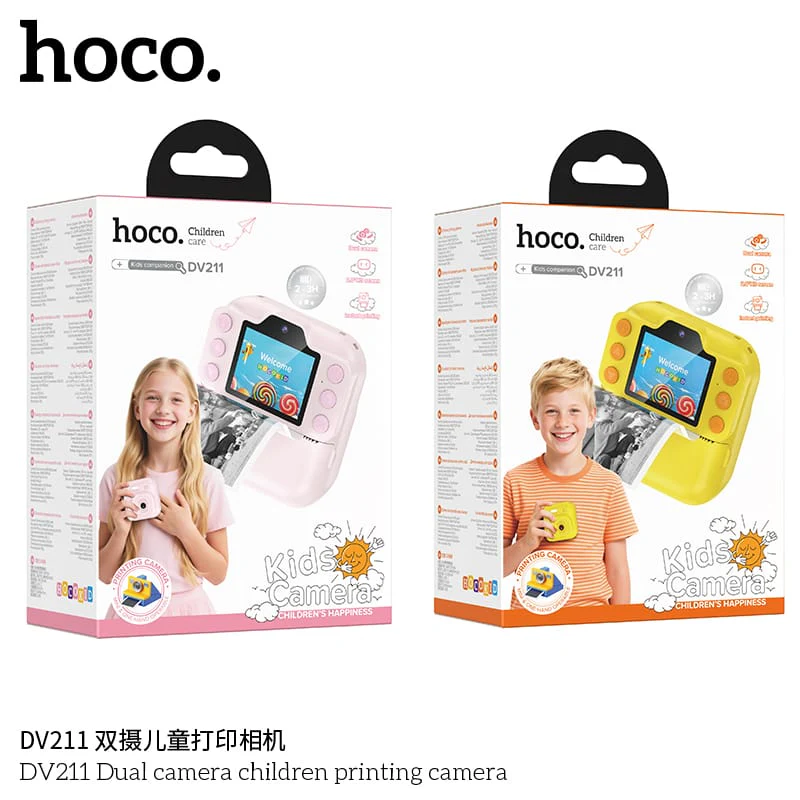 Hoco DV211 Dual Camera Children Printing Camera - Pink - Image 4