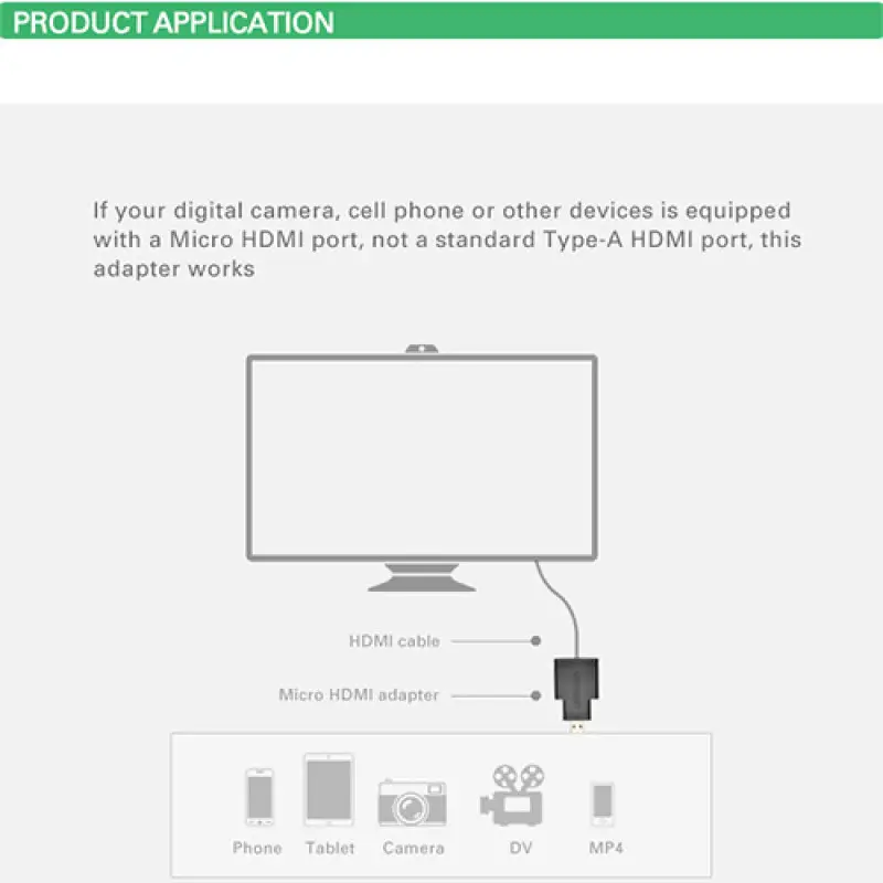 UGREEN 20101 Mini HDMI Male to HDMI Female Adapter - Black - Image 4