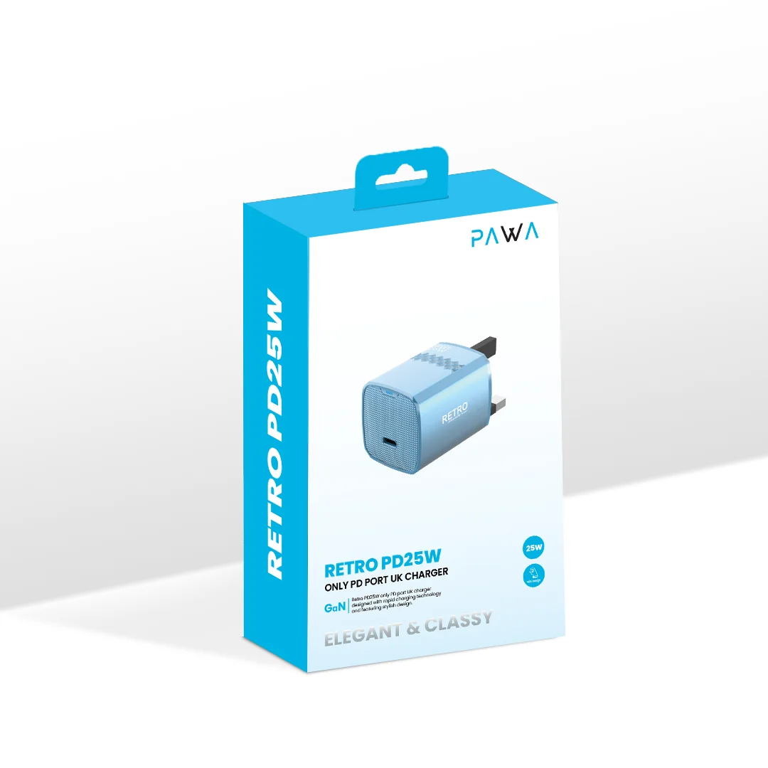 Pawa Retro PD25W Only PD Port UK Charger - Blue - Image 5