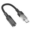 Hoco LS37 Spirit Transparent Type-C to 3.5mm Digital Audio Adapter Cable - Black