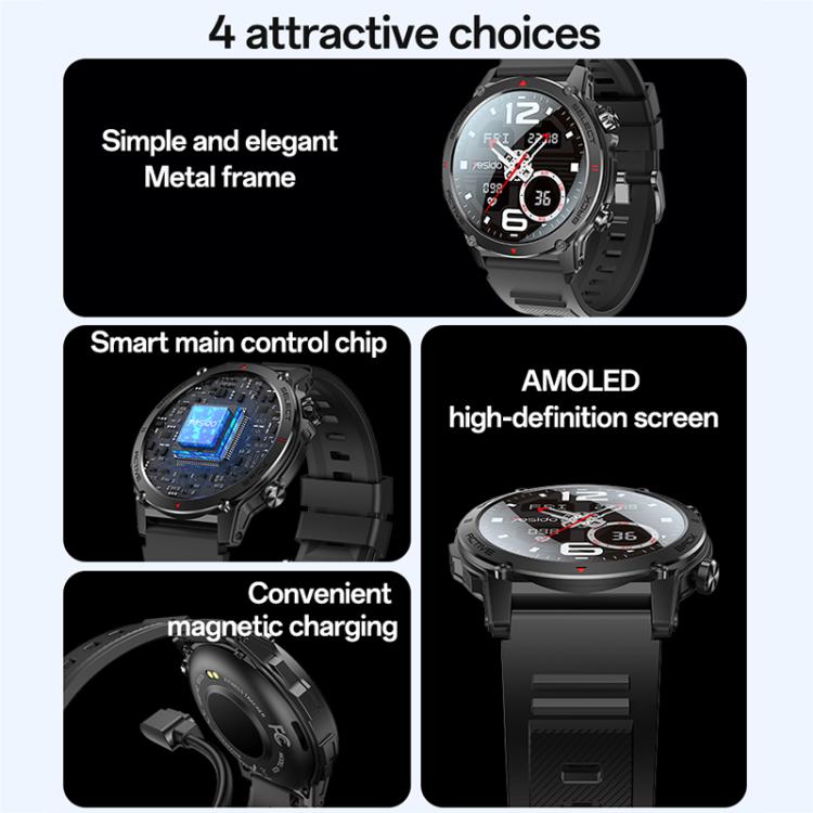 Yesido IO31 Smartwatch 1.43-inch AMOLED Display - Black - Image 5