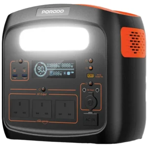 Porodo 1500W Forcebase Portable Power Station - Black/Orange