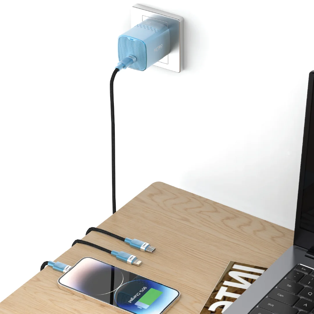 Pawa Retro PD25W Only PD Port UK Charger - Blue - Image 2