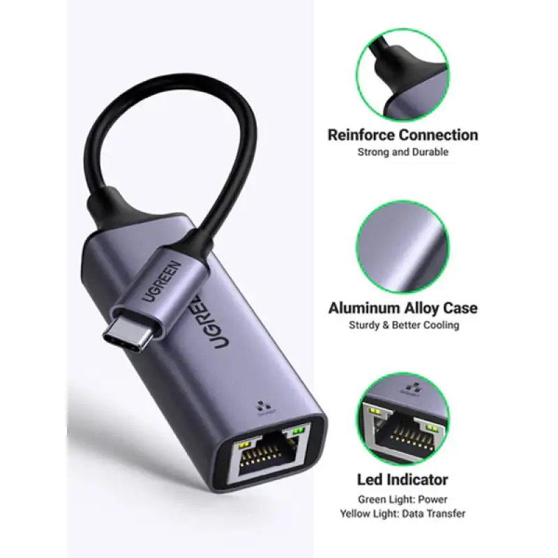 UGREEN CM199 (50737) USB Type-C to 10/100/1000M Ethernet Adapter - Image 2