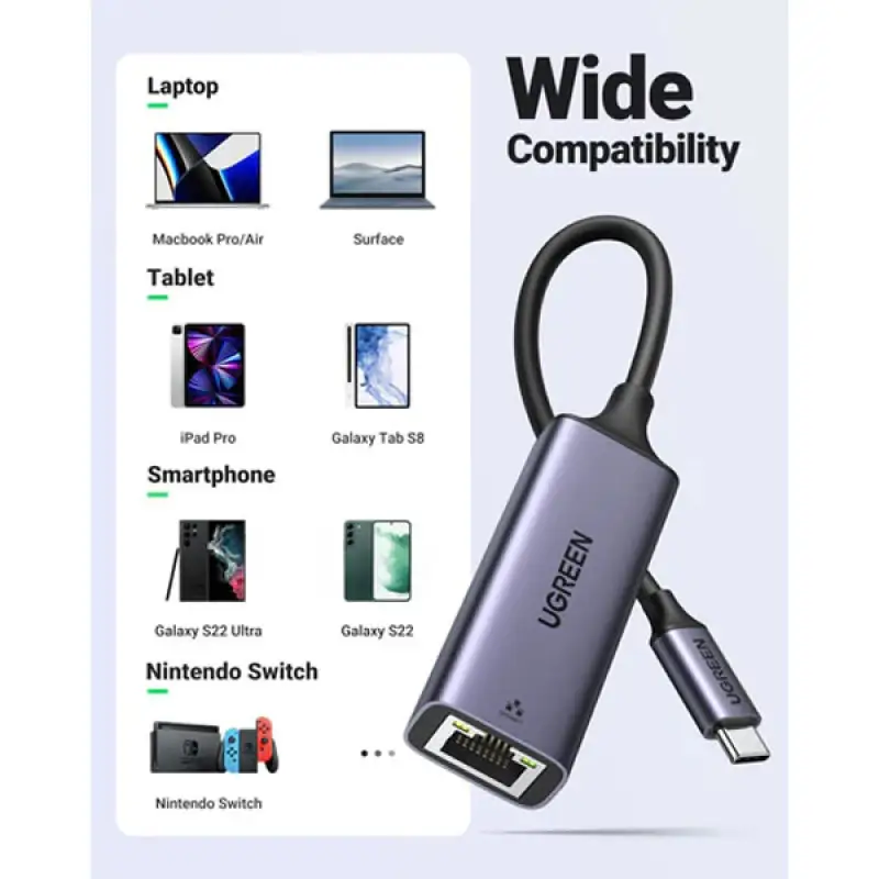 UGREEN CM199 (50737) USB Type-C to 10/100/1000M Ethernet Adapter - Image 3