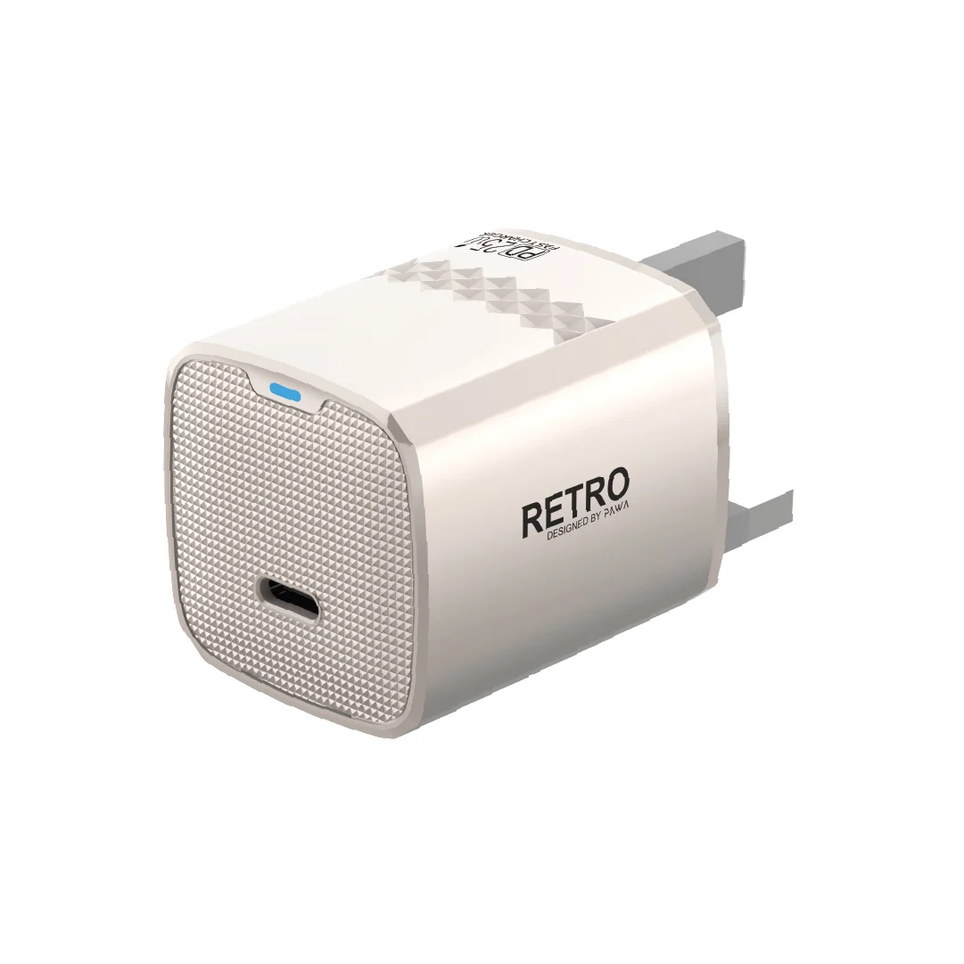 Pawa Retro PD25W Only PD Port UK Charger - Titanium