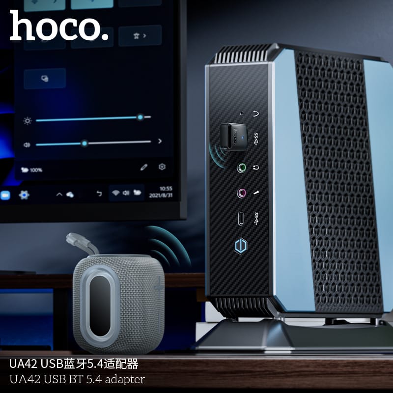 Hoco Mini Portable USB Bluetooth 5.4 Adapter UA42 - Image 3