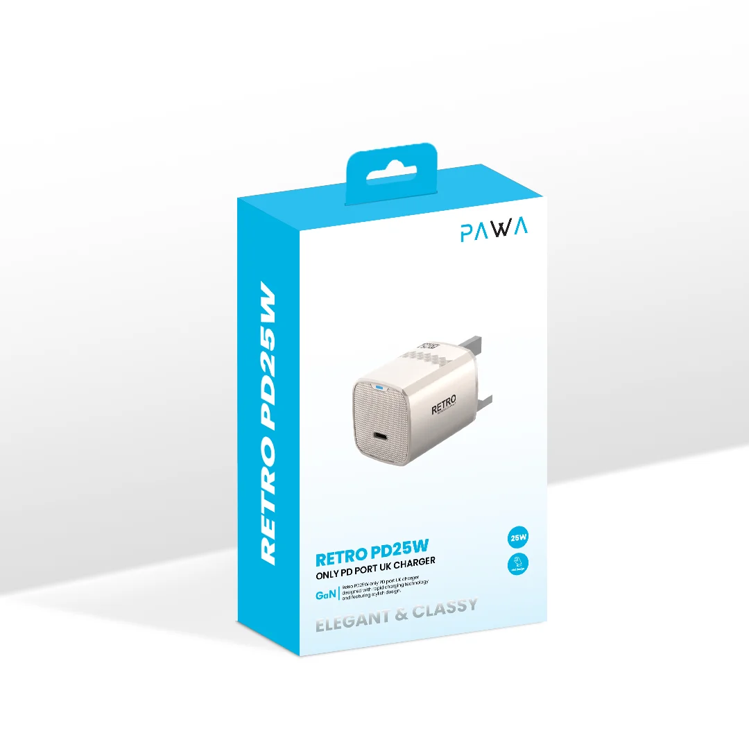 Pawa Retro PD25W Only PD Port UK Charger - Titanium - Image 4