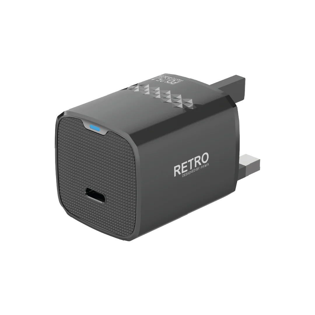 Pawa Retro PD25W Only PD Port UK Charger - Black