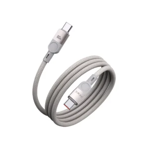 Pawa Levin Magnetic Braided USB-C to C Cable 1m 60W - Grey Titanium