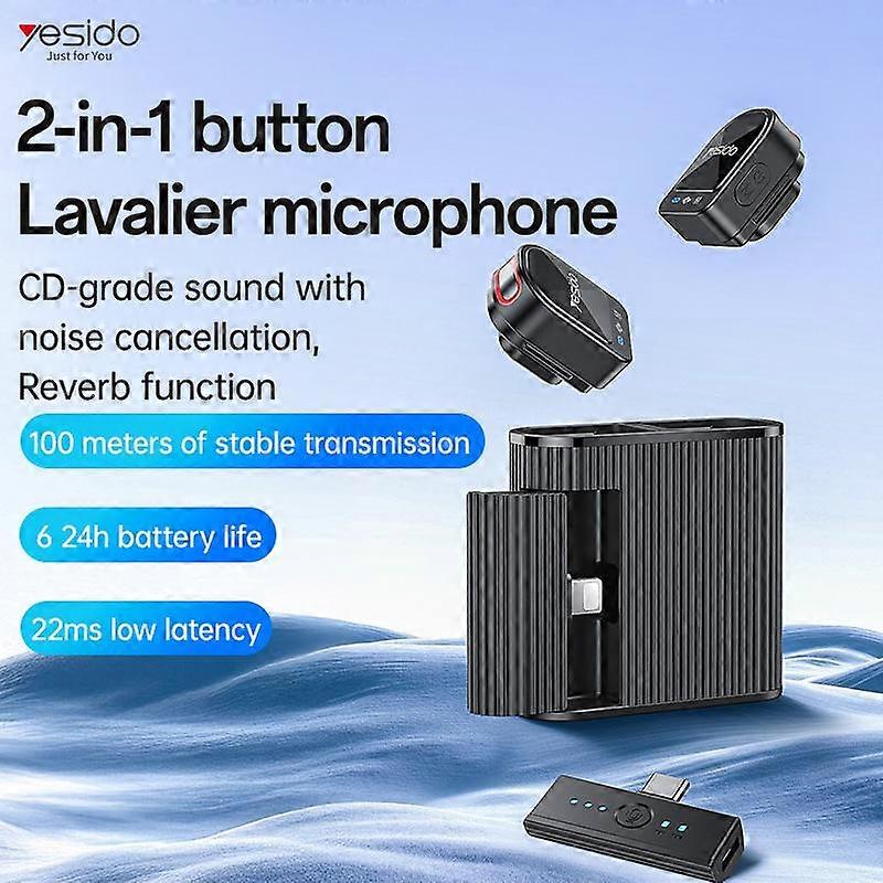 Yesido KR19 2 in 1 Magnetic Button Lavalier Microphone - Image 2