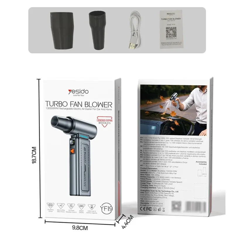 Yesido YF19 Turbo Fan Blower - Image 4