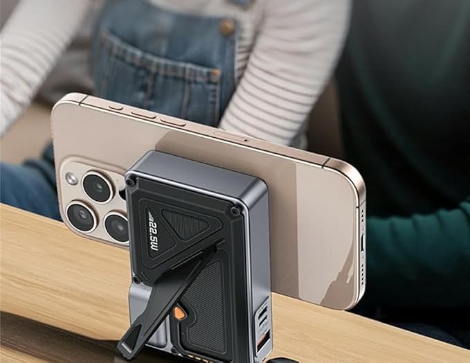 YESIDO YP89 15W Magnetic Wireless Charging 10,000MAH 22.5W Power Bank - Black - Image 7