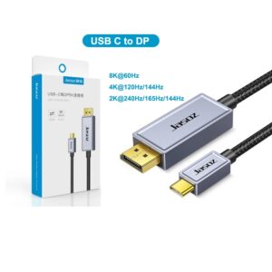 Jasoz A135 Type-C to Display Port 1.4 Cable - 1.8 Meter - Black