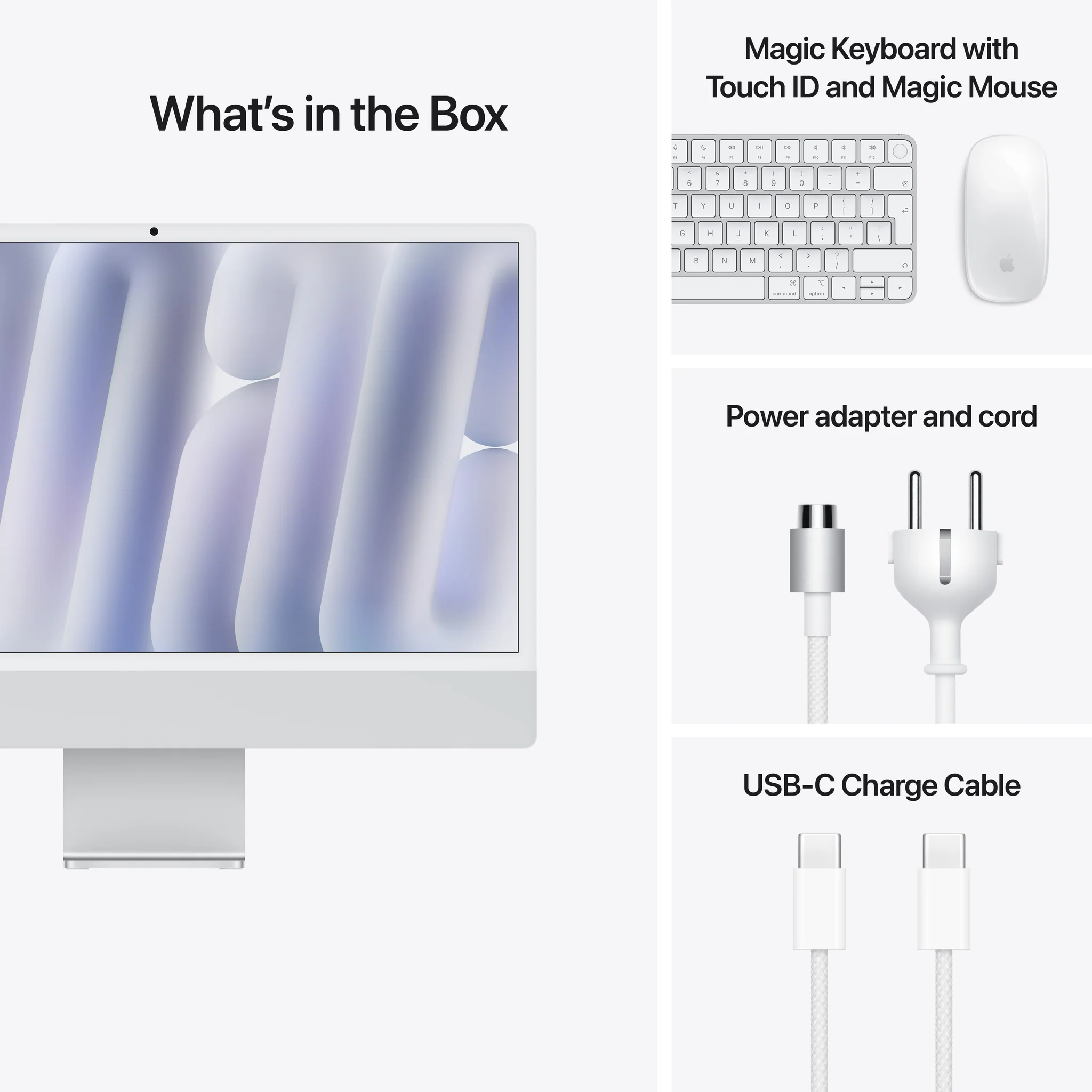 Apple iMac - 24" Standard Glass / M4 / 10-Core CPU / 10-Core GPU / 16 Core Neural Engine / 16GB RAM / 1TB SSD / Arb/Eng / Silver / 1YW - Image 3