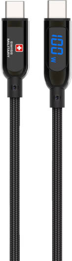 Swiss Military Type C to Type C100W Premium Braided Cable 2 Meter - Black - Image 4