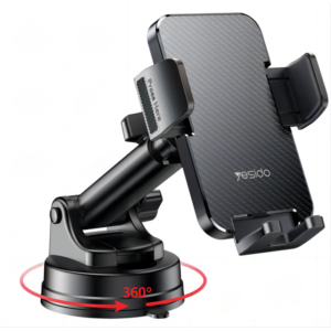 Yesido C173 Flat Carbon Fiber Texture Holder | with Hollow Silicone Dashboard Using Phone Holder