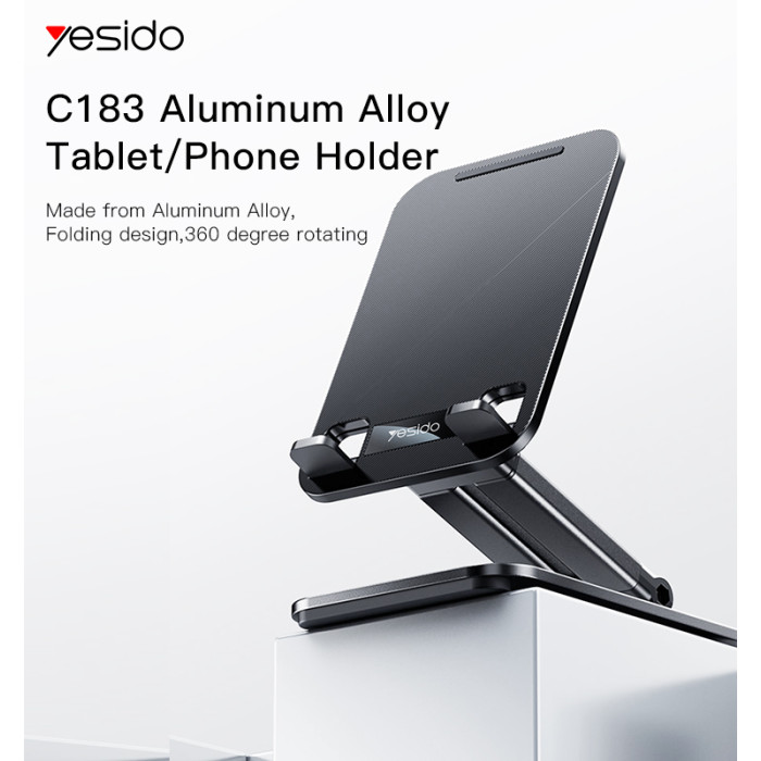 Yesido C183 Desktop Tablet Stands Aluminum Alloy Table Foldable Extend Support Desk Mobile Phone Holder - Image 2