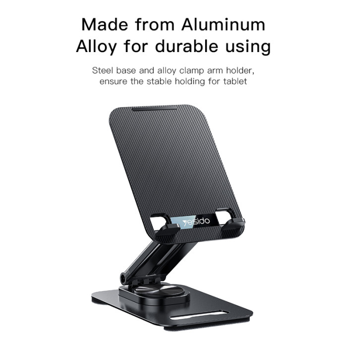Yesido C183 Desktop Tablet Stands Aluminum Alloy Table Foldable Extend Support Desk Mobile Phone Holder - Image 3