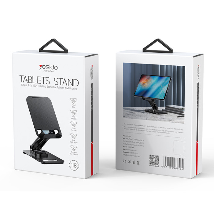 Yesido C183 Desktop Tablet Stands Aluminum Alloy Table Foldable Extend Support Desk Mobile Phone Holder - Image 5