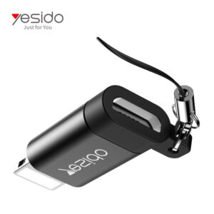 Yesido GS05 Lightning to Micro Aluminum Alloy TPE Anti-lost Lanyard Mini OTG Adapter Charging Transmission