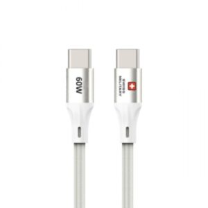 Swiss Military 60W Type-C to Type-C Braided Cable 1M - White