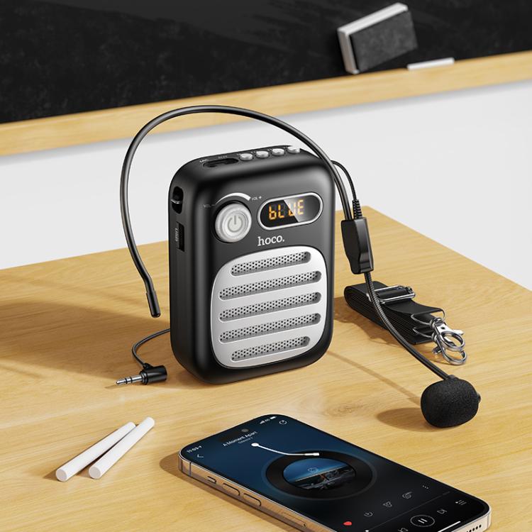 Hoco L23 Lemony Speaker with Wired Microphone - Black - Image 7