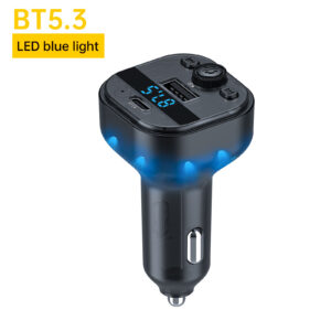 ASPOR A971 Car MP3 Player with Charger Combo Phone Charger 3.1A Fast Charge Hands-free Calling Car Charger with LED Blue Light