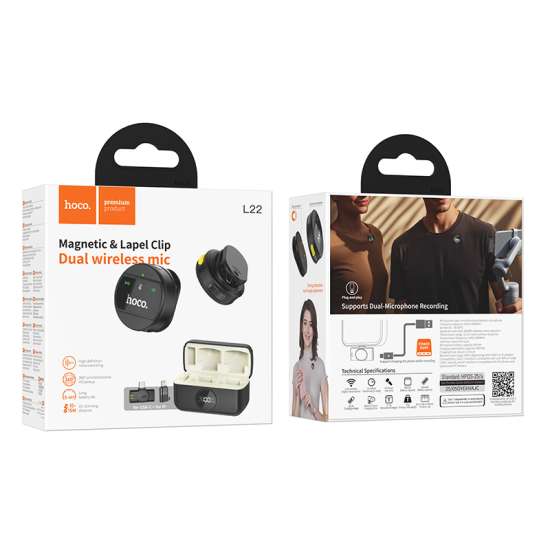 Hoco L22 Bright Wireless Microphone with Type-C - Lightning Housing - Image 8