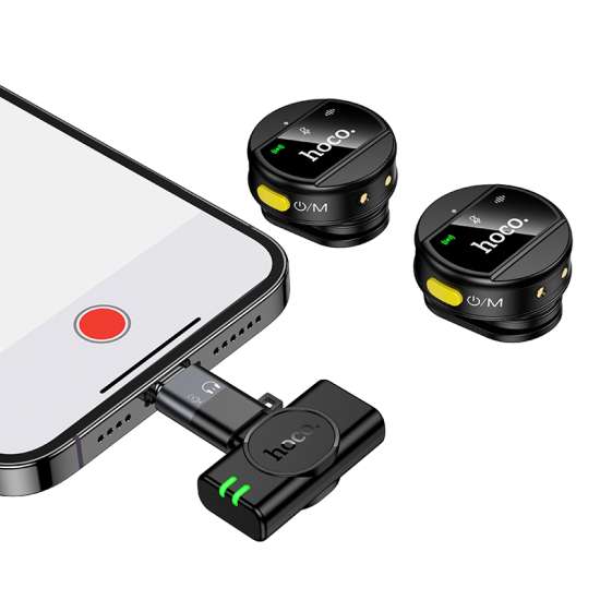 Hoco L22 Bright Wireless Microphone with Type-C - Lightning Housing - Image 6