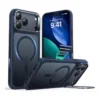 ESR HaloLock Classic Hybrid Case with Stash Stand (Camera Control Button) Case For Apple iPhone 17 Pro Max - Frosted Blue