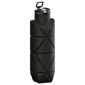 Porodo Lifestyle Fold-Flat Leakproof Silicone Bottle - Black