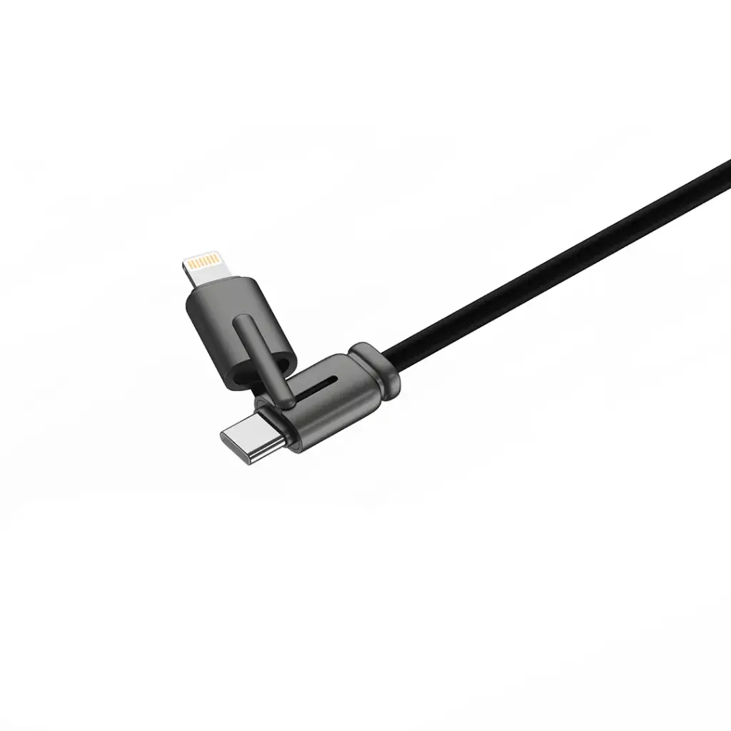 Porodo 4-In-1 Charging And Data Transfer Cable - Black - Image 3