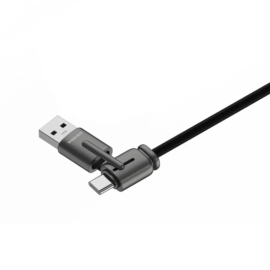 Porodo 4-In-1 Charging And Data Transfer Cable - Black - Image 2
