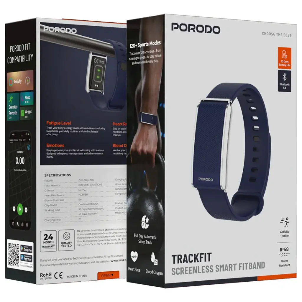 Porodo Trackfit Smart Fitness Band - Blue - Image 4