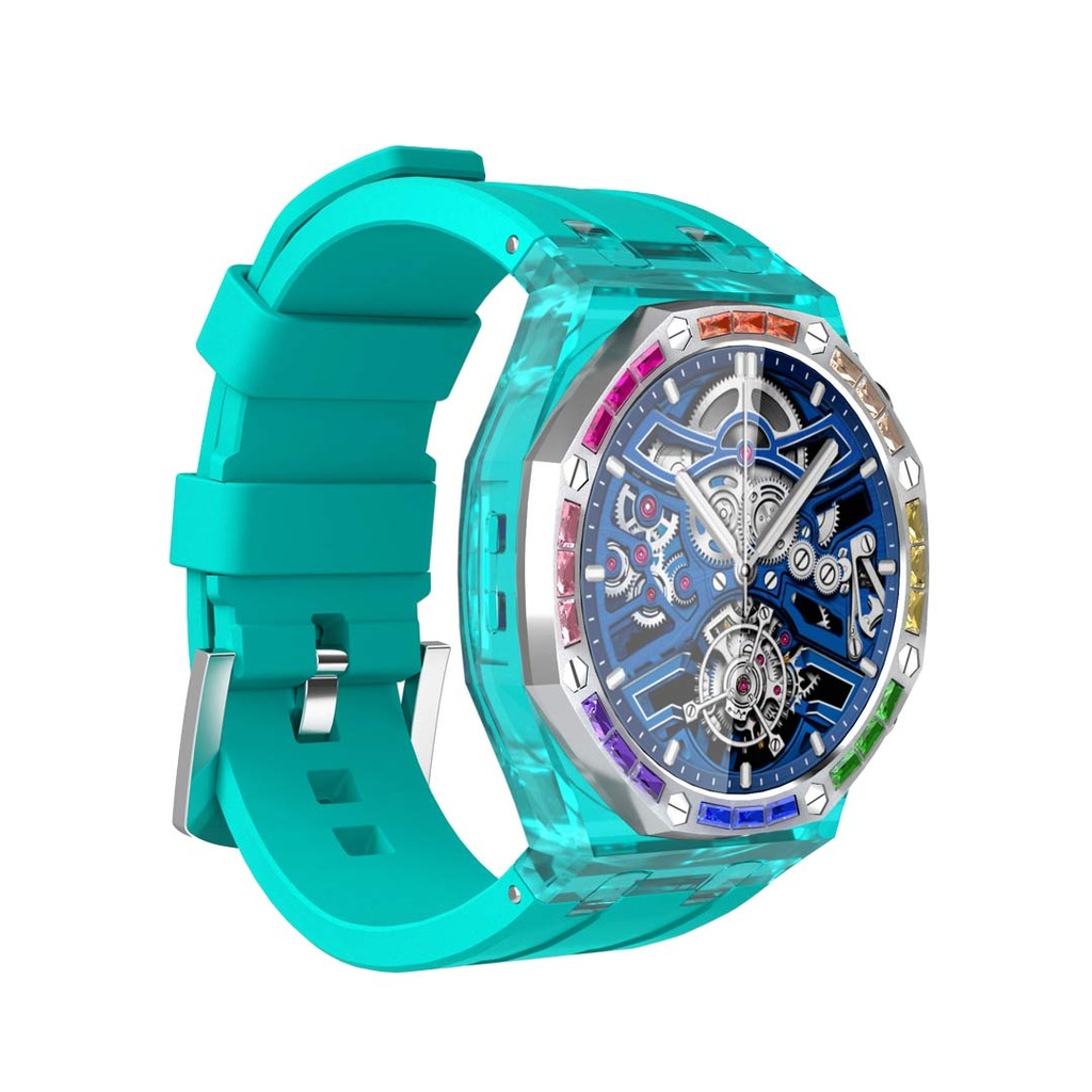 Porodo Transparent Cristallo AP Smartwatch AMOLED Display - Blue - Image 3