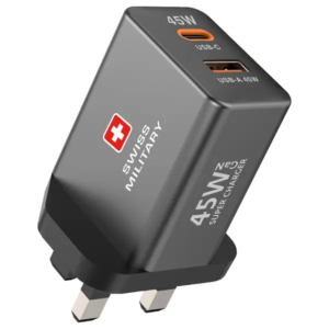 Swiss Military 45w Gan Super Charger - Gray